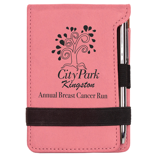 Personalized Leatherette Mini Notepad with Pen