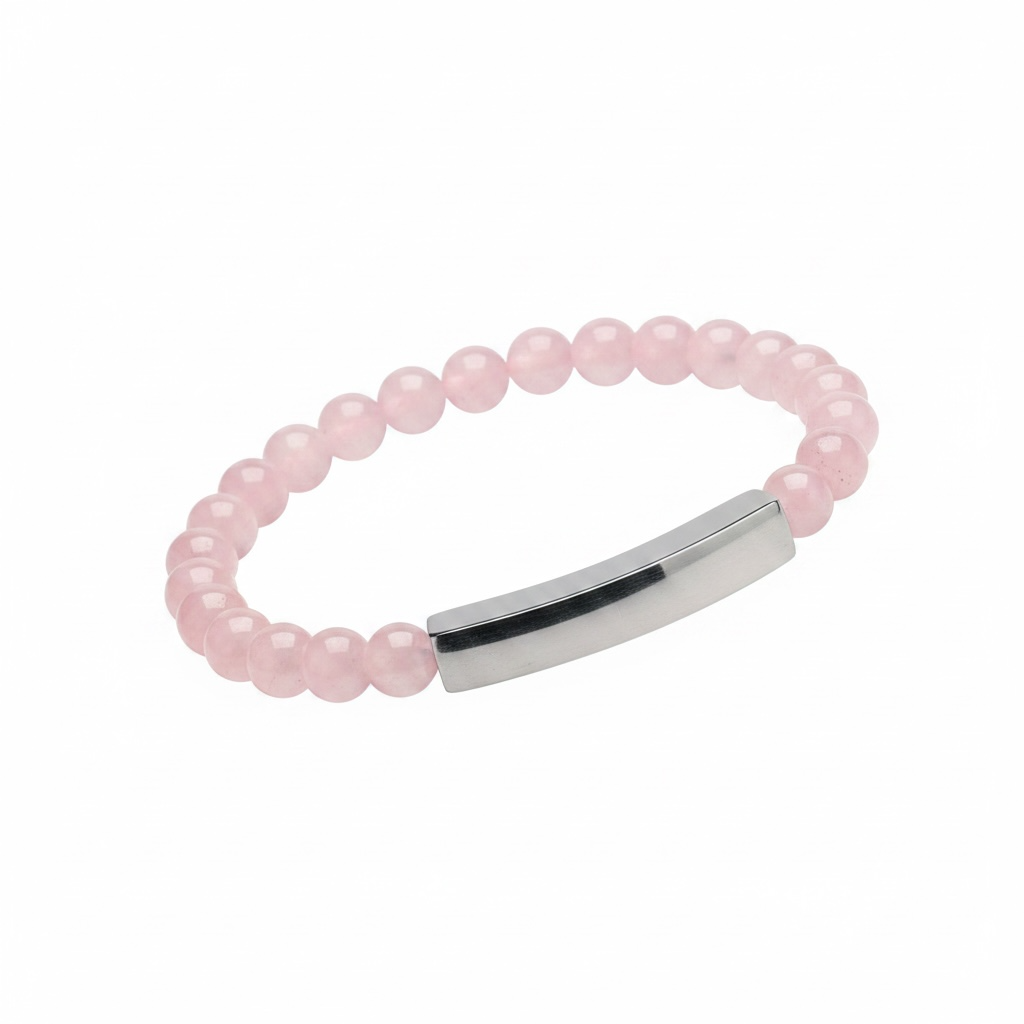 Semi-Precious Stone Engravable Bar Bracelet