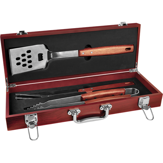 Personalized Rosewood Barbecue Tool Set