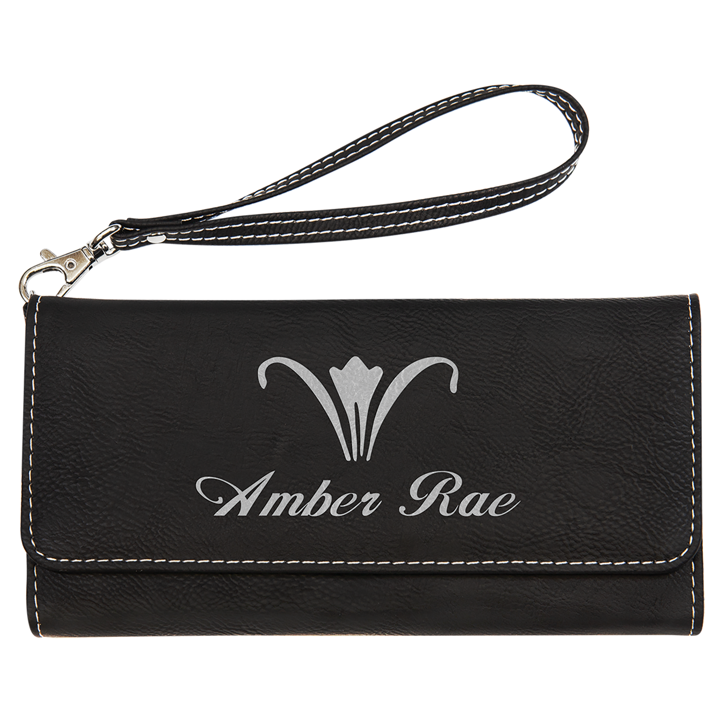Personalized Leatherette Wallet with Strap