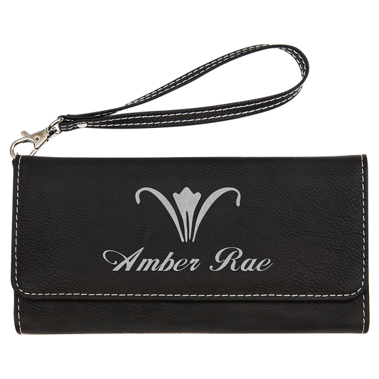 Personalized Leatherette Wallet with Strap