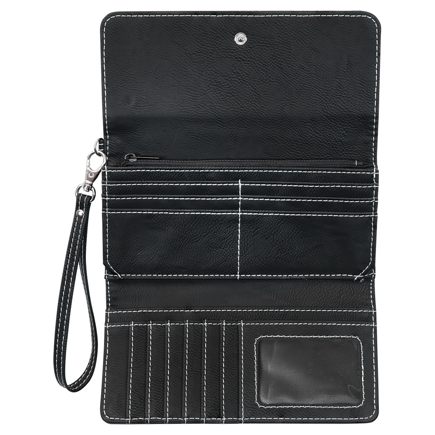Personalized Leatherette Wallet with Strap
