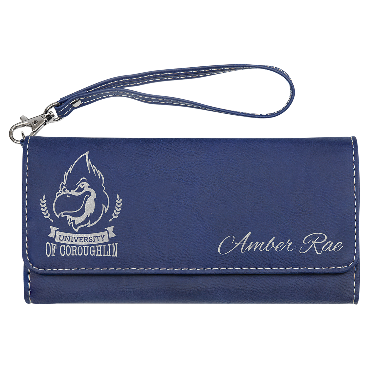 Personalized Leatherette Wallet with Strap