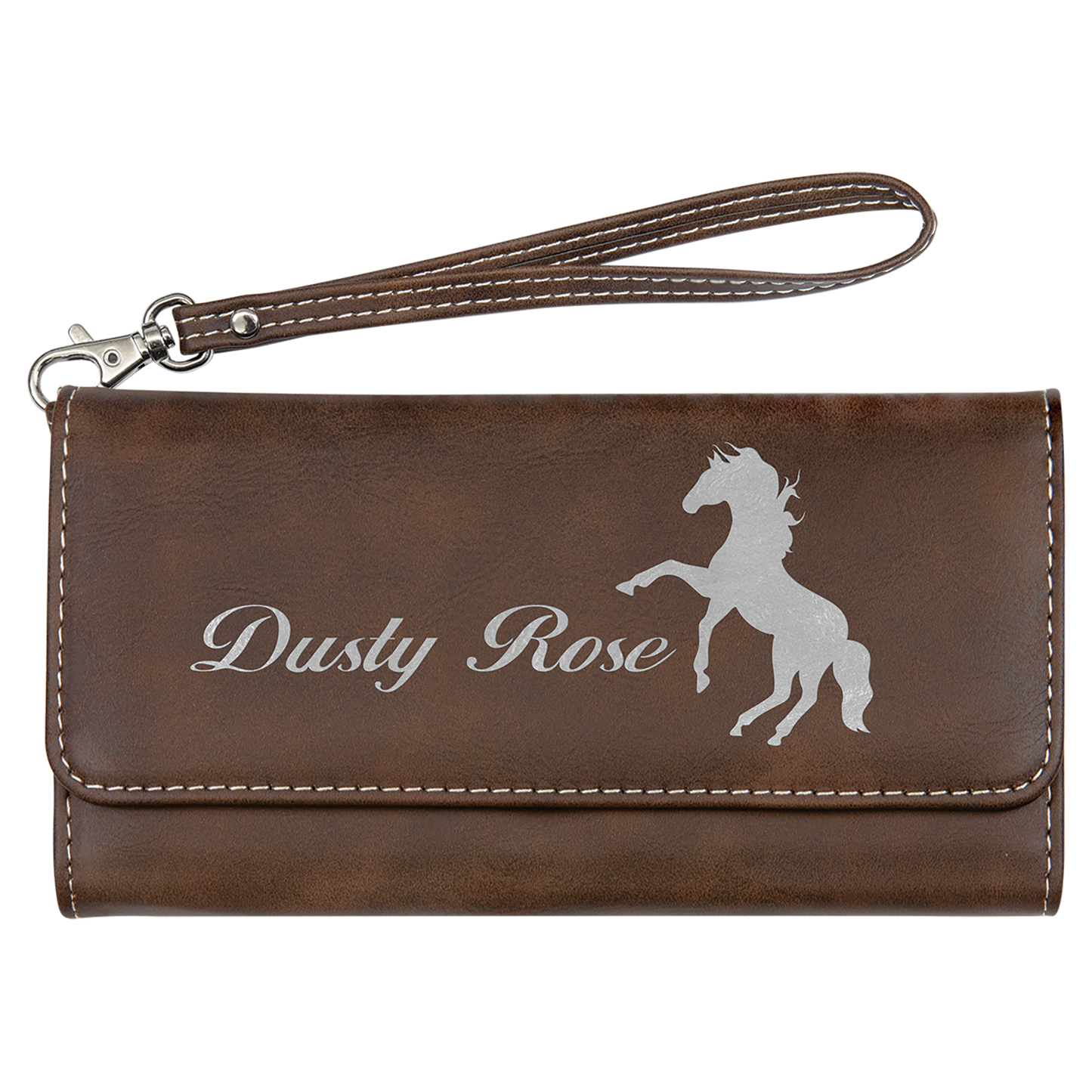 Personalized Leatherette Wallet with Strap