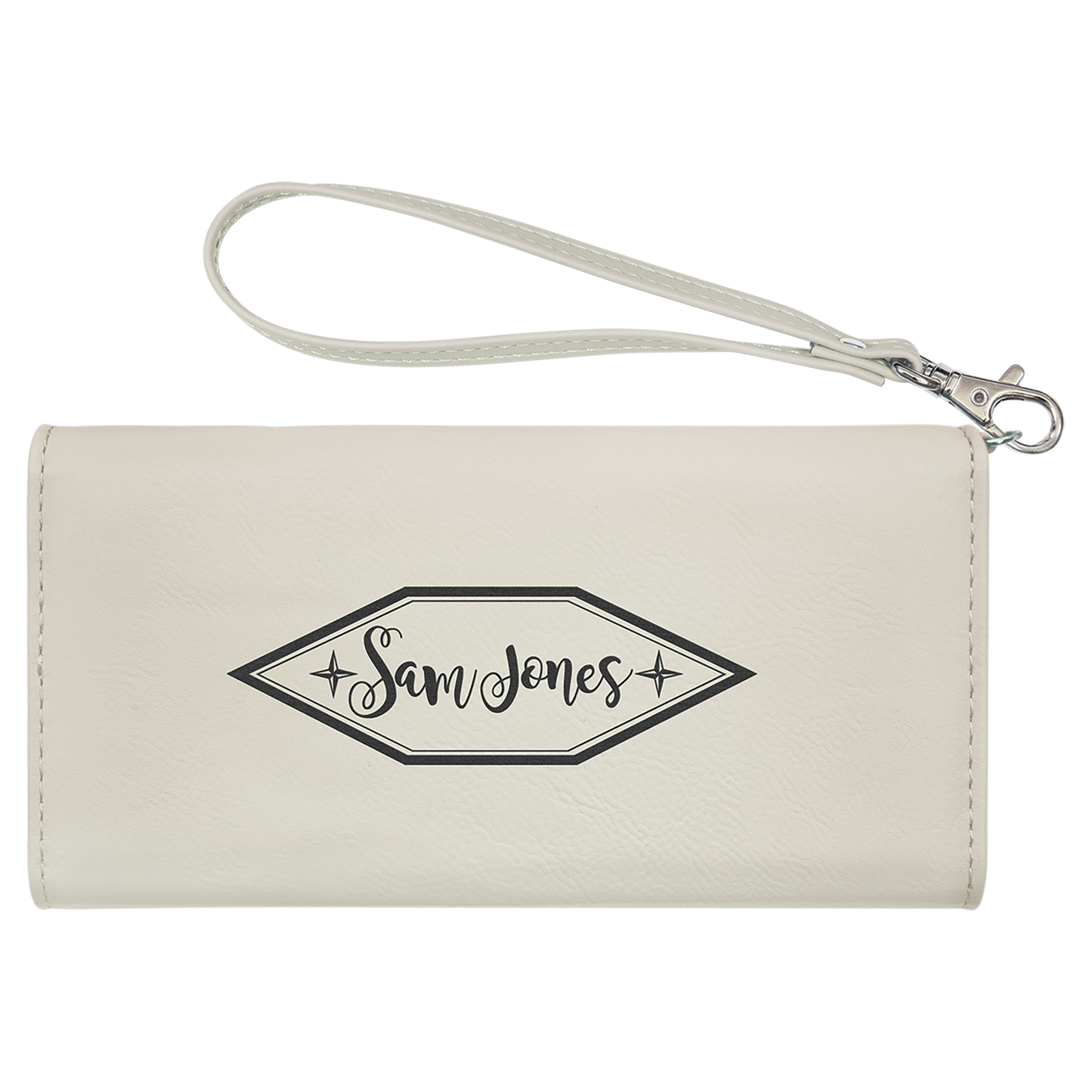 Personalized Leatherette Wallet with Strap