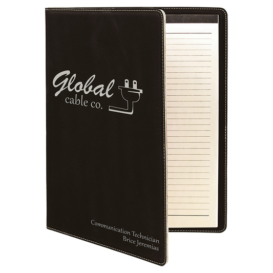 Personalized Leatherette Portfolio with Notepad