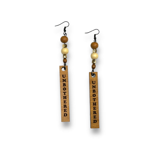 "Unbothered" Wooden Earrings
