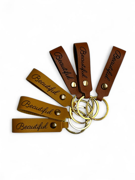 Engravable  Leatherette Keychain/Purse Tag