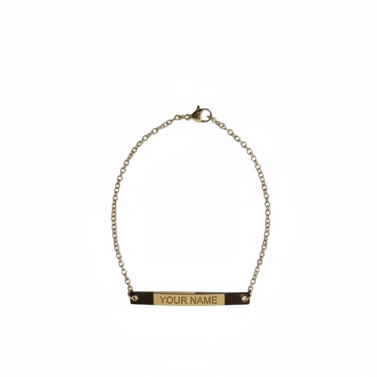 18K Gold PVD Stainless Steel Curved Bar Bracelet / Anklet