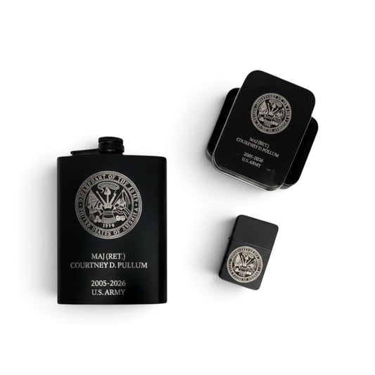 Personalized Flask and Lighter Gift Set
