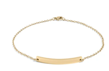 18K Gold PVD Stainless Steel Curved Bar Bracelet / Anklet