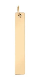 Engravable 18K Gold PVD Stainless Steel Vertical Blank Bar Pendant