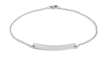 18K Gold PVD Stainless Steel Curved Bar Bracelet / Anklet