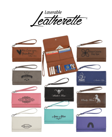 Personalized Leatherette Wallet with Strap
